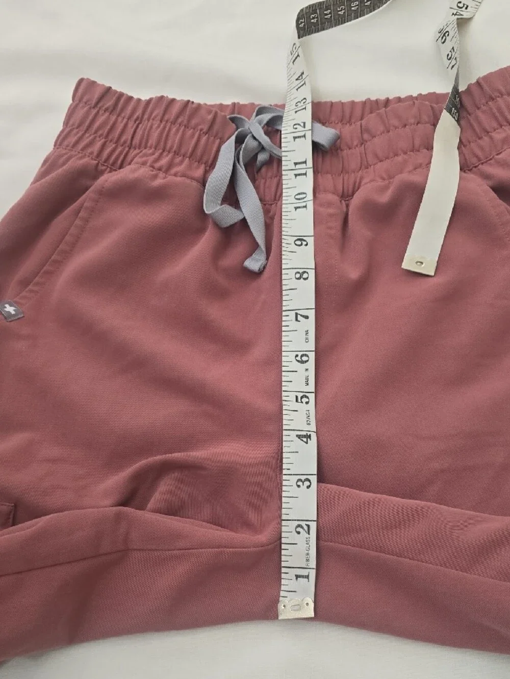 Figs Men's Joggers in Dusty Rose with Gray Drawstring
